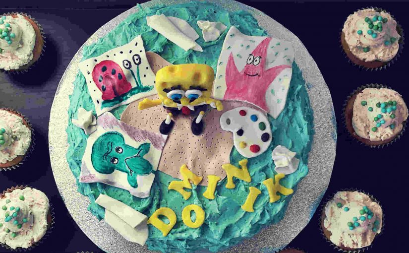 Sponge Bob slikar na torti